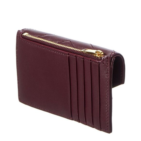 Saint Laurent Cassandre Leather Card Case, Red - Picture 2 of 4